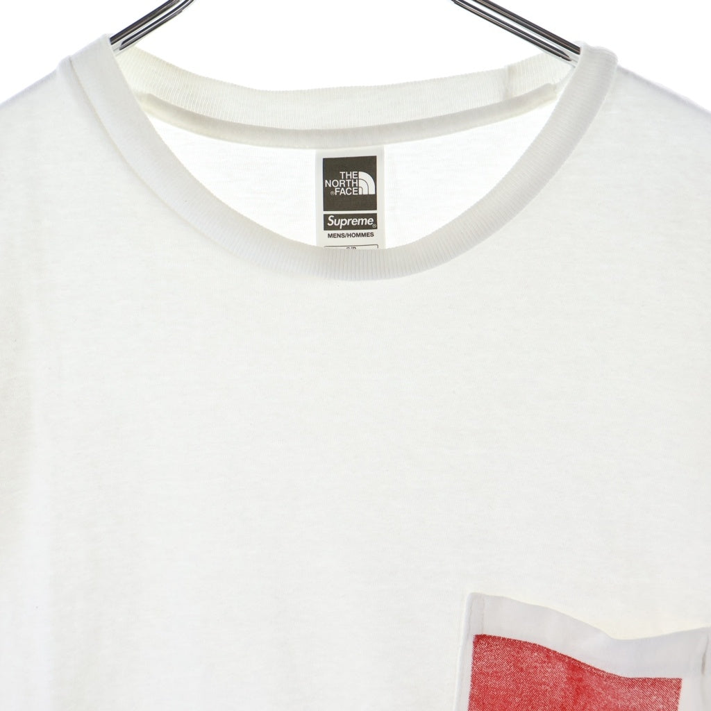 SUPREME(シュプリーム) 23SS ×THE NORTH FACE Printed Pocket Tee ザノースフェイス プリントポケット クルーネック半袖Tシャツ ショートスリーブカットソー ホワイト NF0A84OZFN4