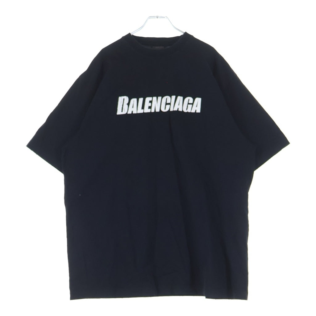 BALENCIAGA(バレンシアガ) デストロイ ロゴプリント ダメージ加工 オーバーサイズ 半袖 クルーネック Tシャツ 651795 TNVl1