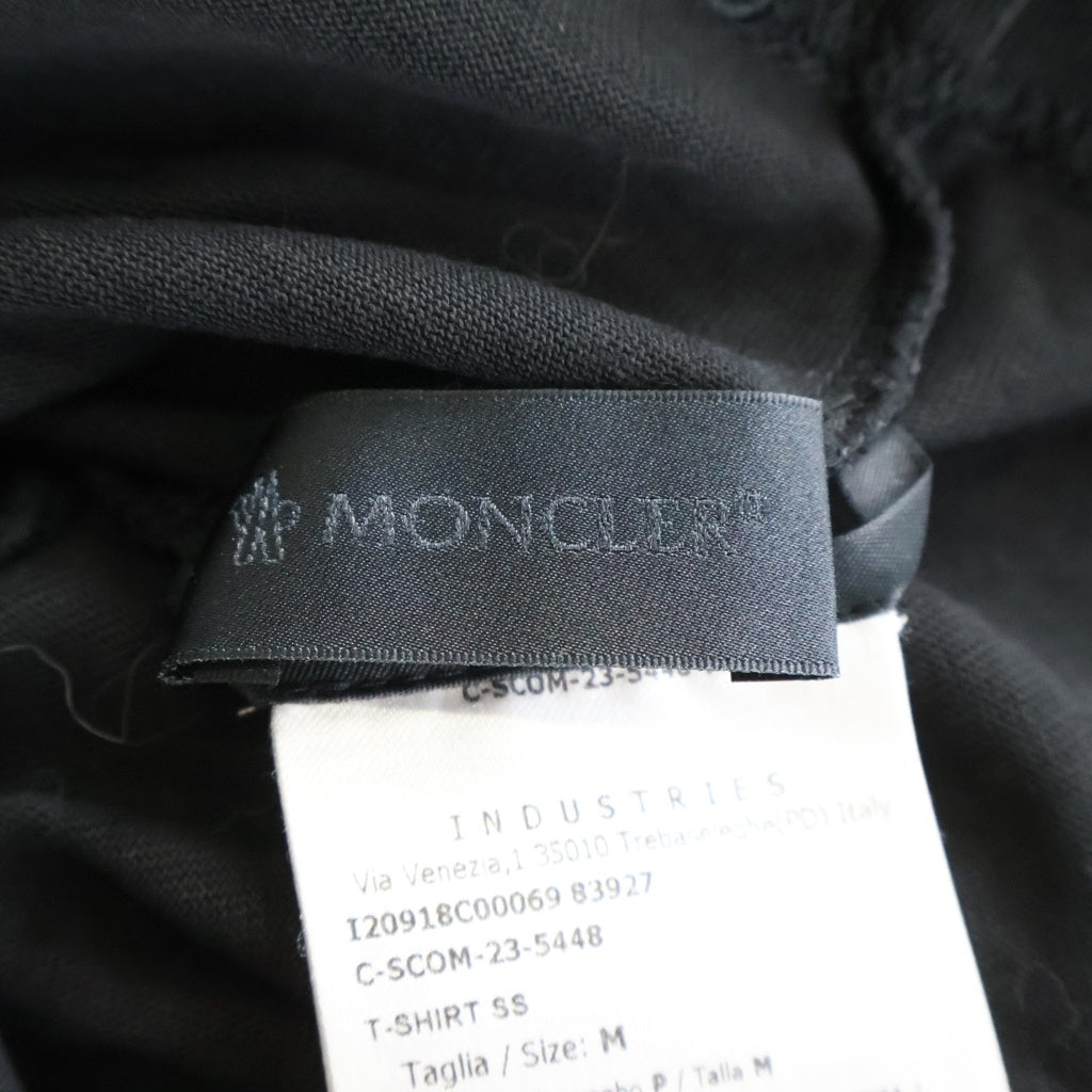MONCLER(モンクレール) 23SS 胸ロゴパッチ 半袖 クルーネック Tシャツ ブラック I20918C00069