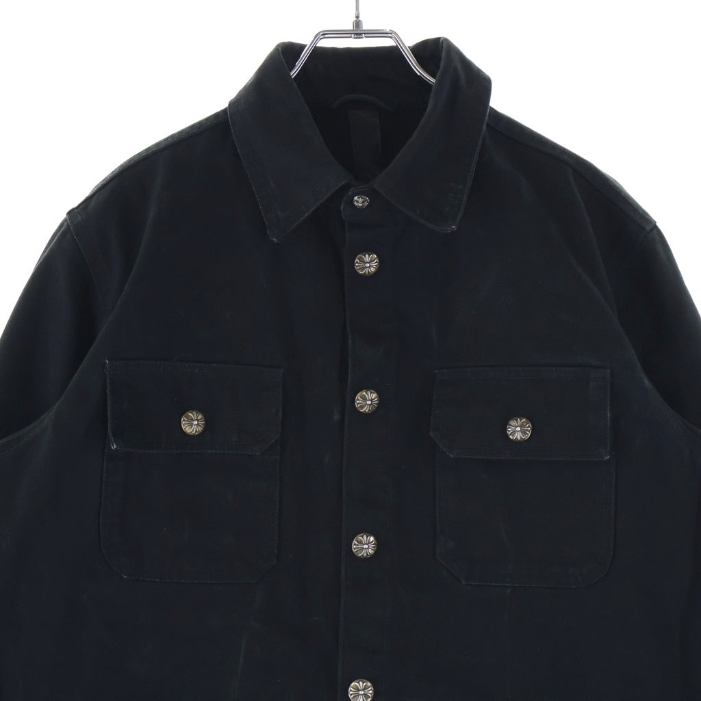 CHROME HEARTS(クロムハーツ) CRS PATCH WORK DOG ワークドッグクロスパッチデニムシャツジャケット ブラック ‐