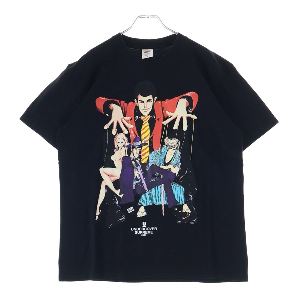 SUPREME(シュプリーム) 23SS ×UNDERCOVER Lupin Tee アンダーカバー フロント ルパン三世 プリント 半袖Tシャツ カットソー ブラック