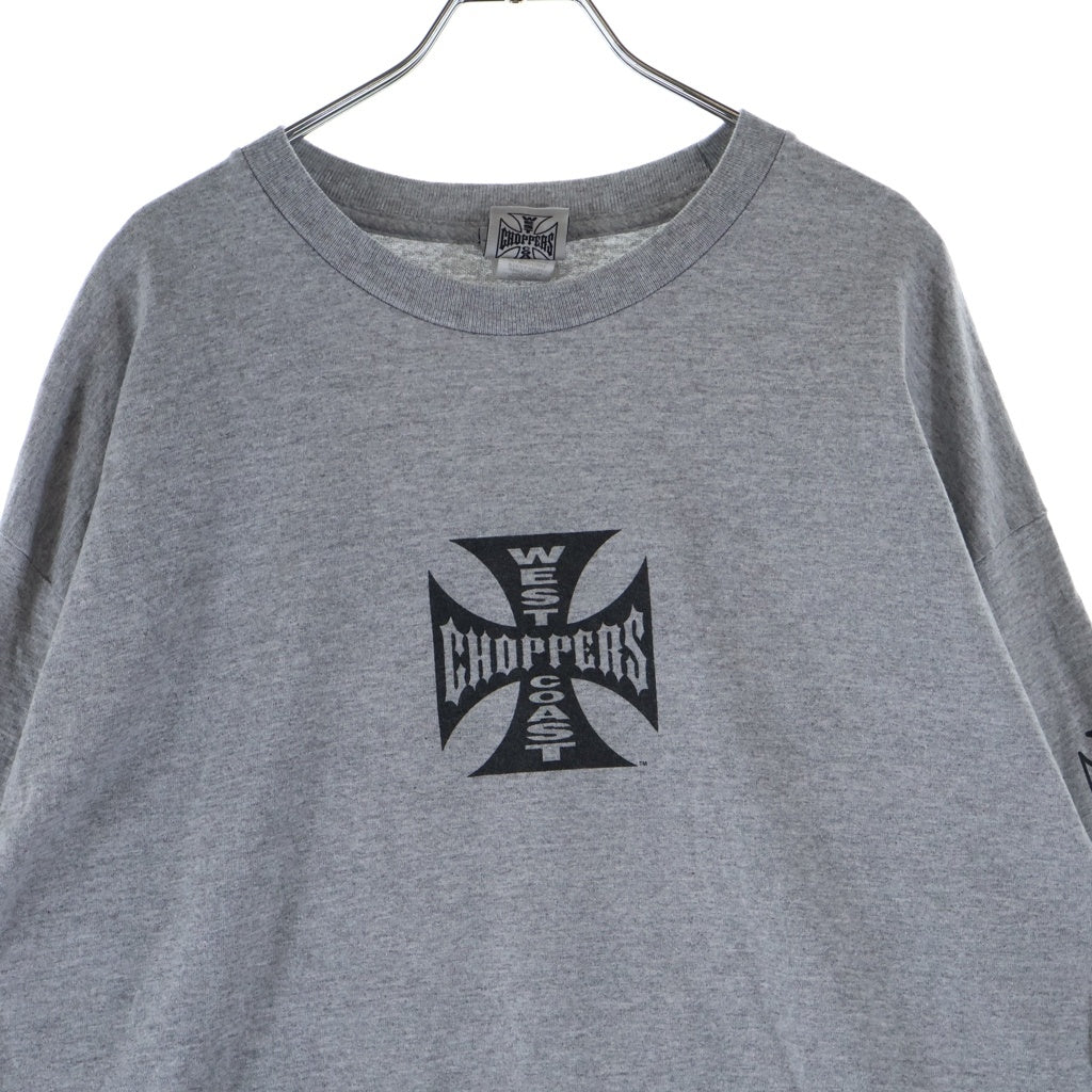 VINTAGE(ヴィンテージ) west coast choppers アイアンクロス 長袖 クルーネック カットソー グレー