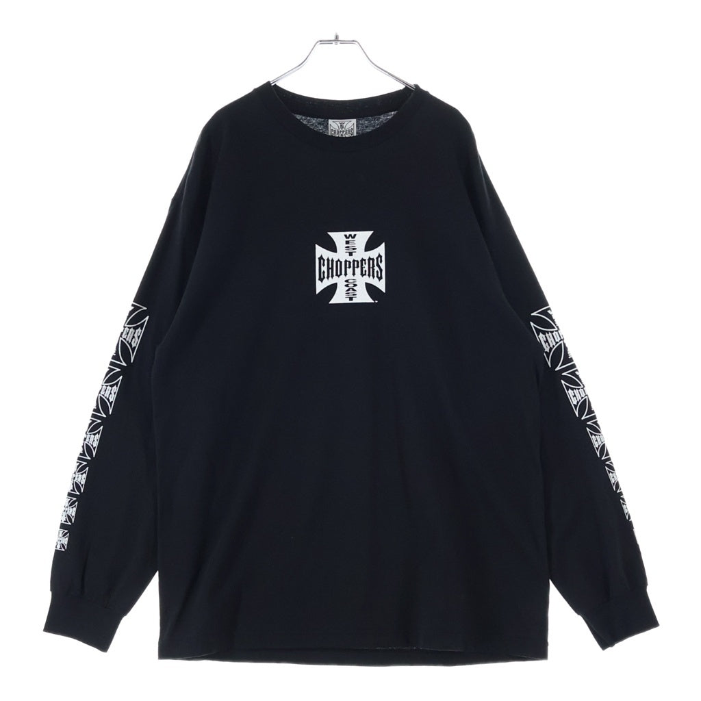 VINTAGE(ヴィンテージ) West Coast Choppers L/S Tee ウエストコーストチョッパーズ アイアンクロス 袖ロゴ 長袖Tシャツ カットソー ブラック -
