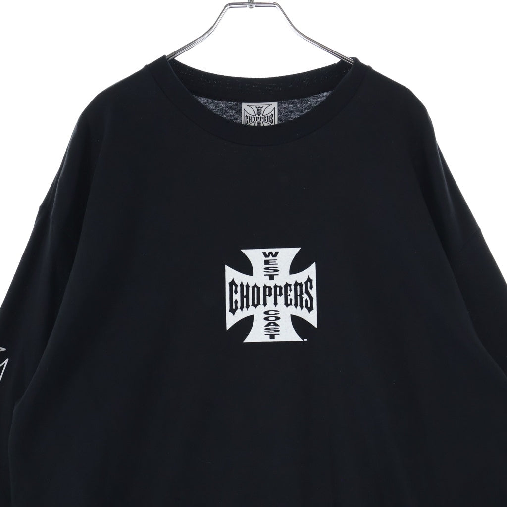 VINTAGE(ヴィンテージ) West Coast Choppers L/S Tee ウエストコーストチョッパーズ アイアンクロス 袖ロゴ 長袖Tシャツ カットソー ブラック -