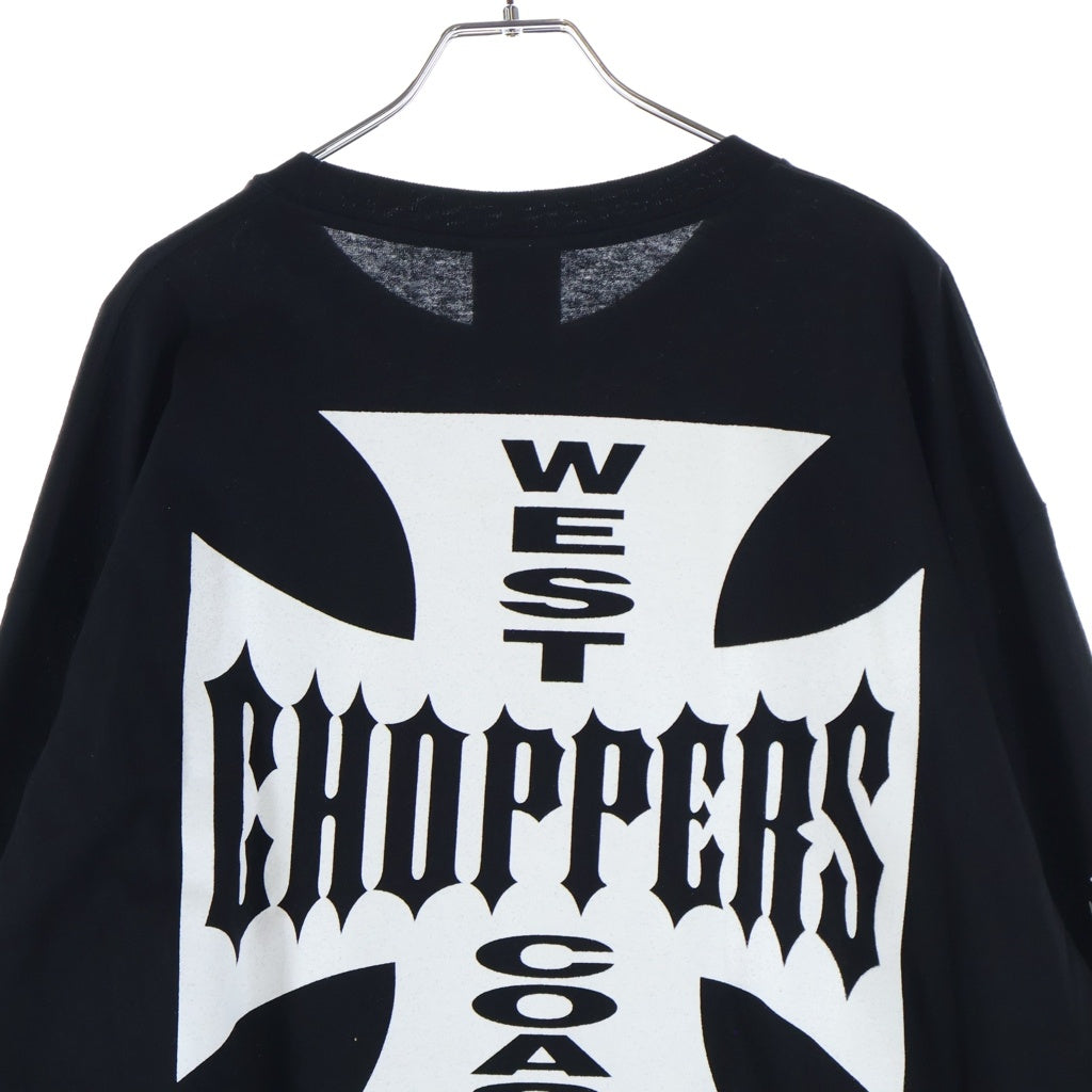 VINTAGE(ヴィンテージ) West Coast Choppers L/S Tee ウエストコーストチョッパーズ アイアンクロス 袖ロゴ 長袖Tシャツ カットソー ブラック -