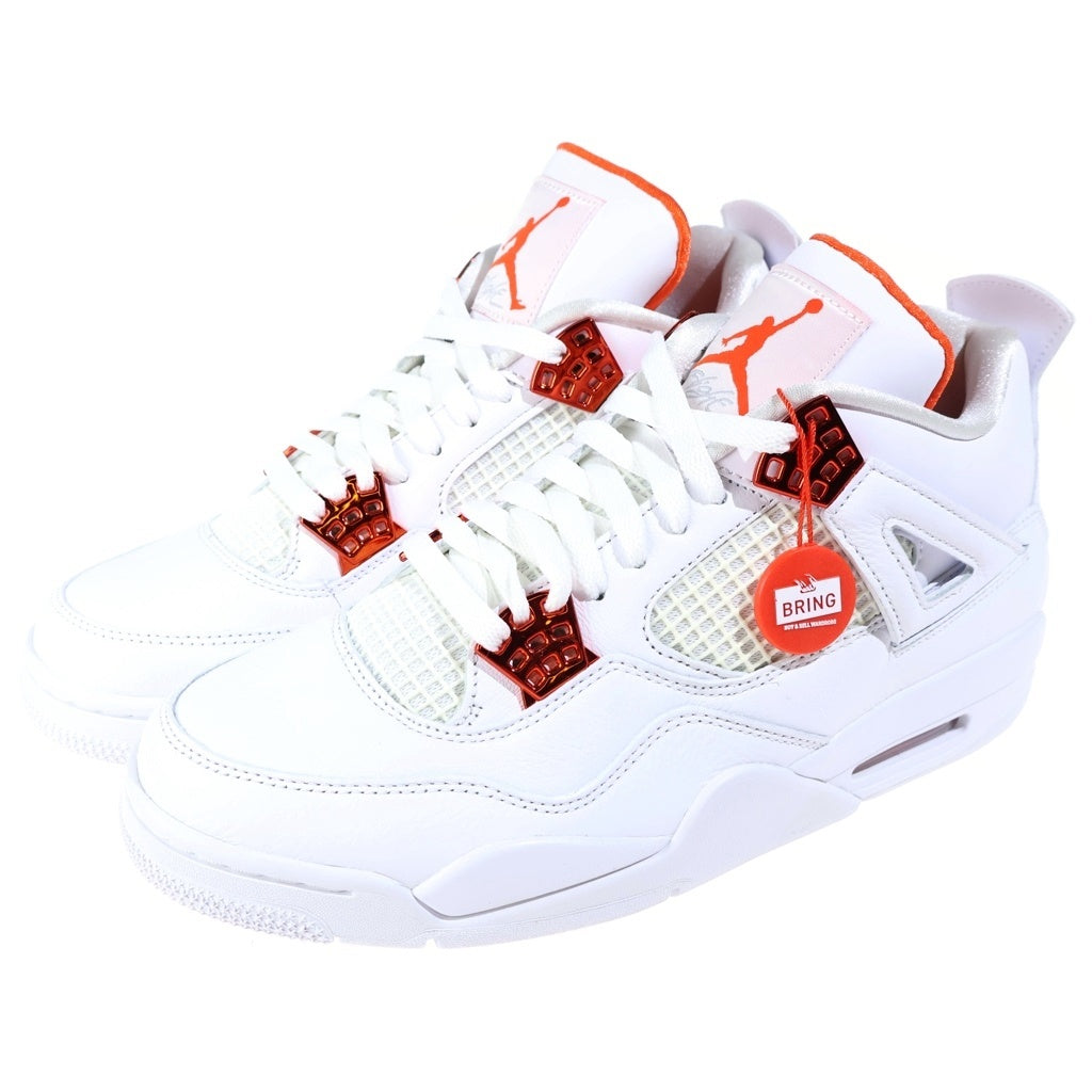 NIKE(ナイキ) AIR JORDAN 4 RETRO TEAM ORANGE エアジョーダン4 レトロ チームオレンジ ハイカットスニーカー ホワイト/オレンジ US10/28cm CT8527-118