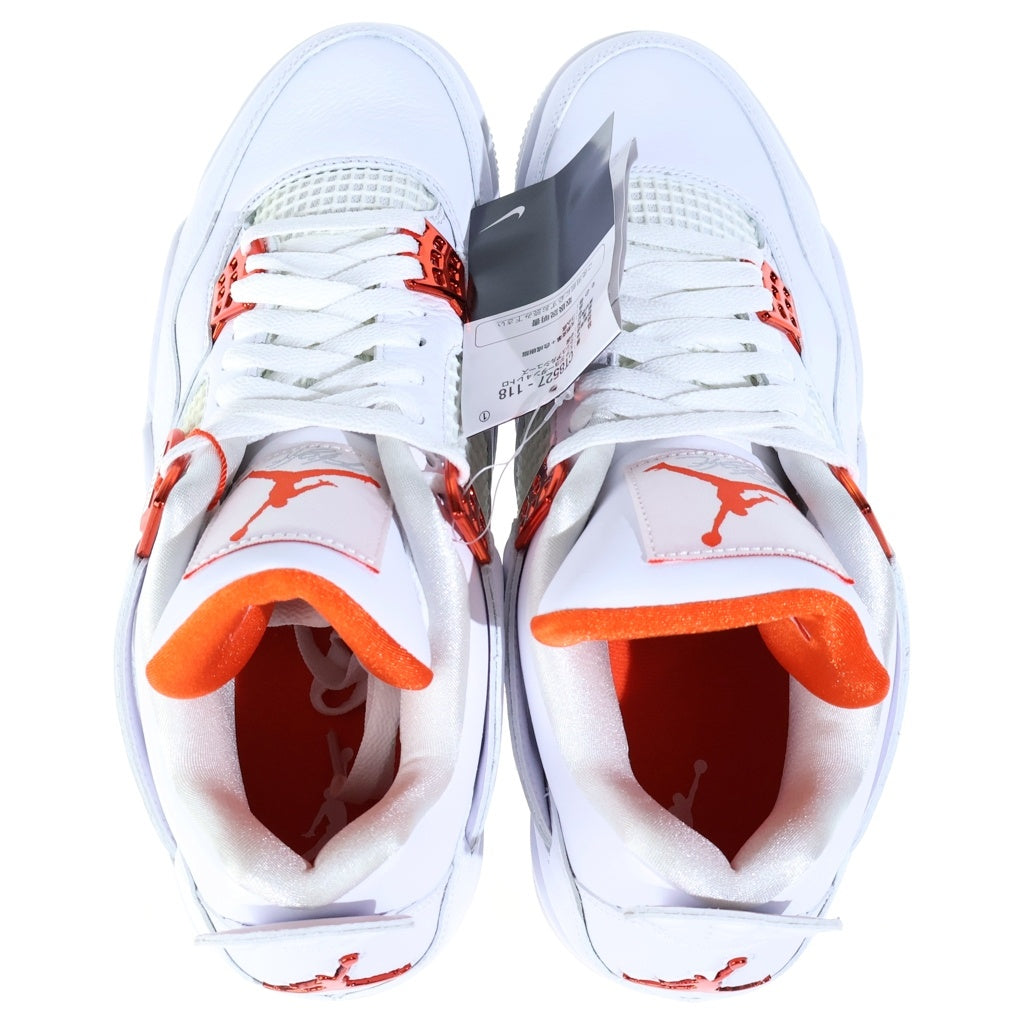 NIKE(ナイキ) AIR JORDAN 4 RETRO TEAM ORANGE エアジョーダン4 レトロ チームオレンジ ハイカットスニーカー ホワイト/オレンジ US10/28cm CT8527-118