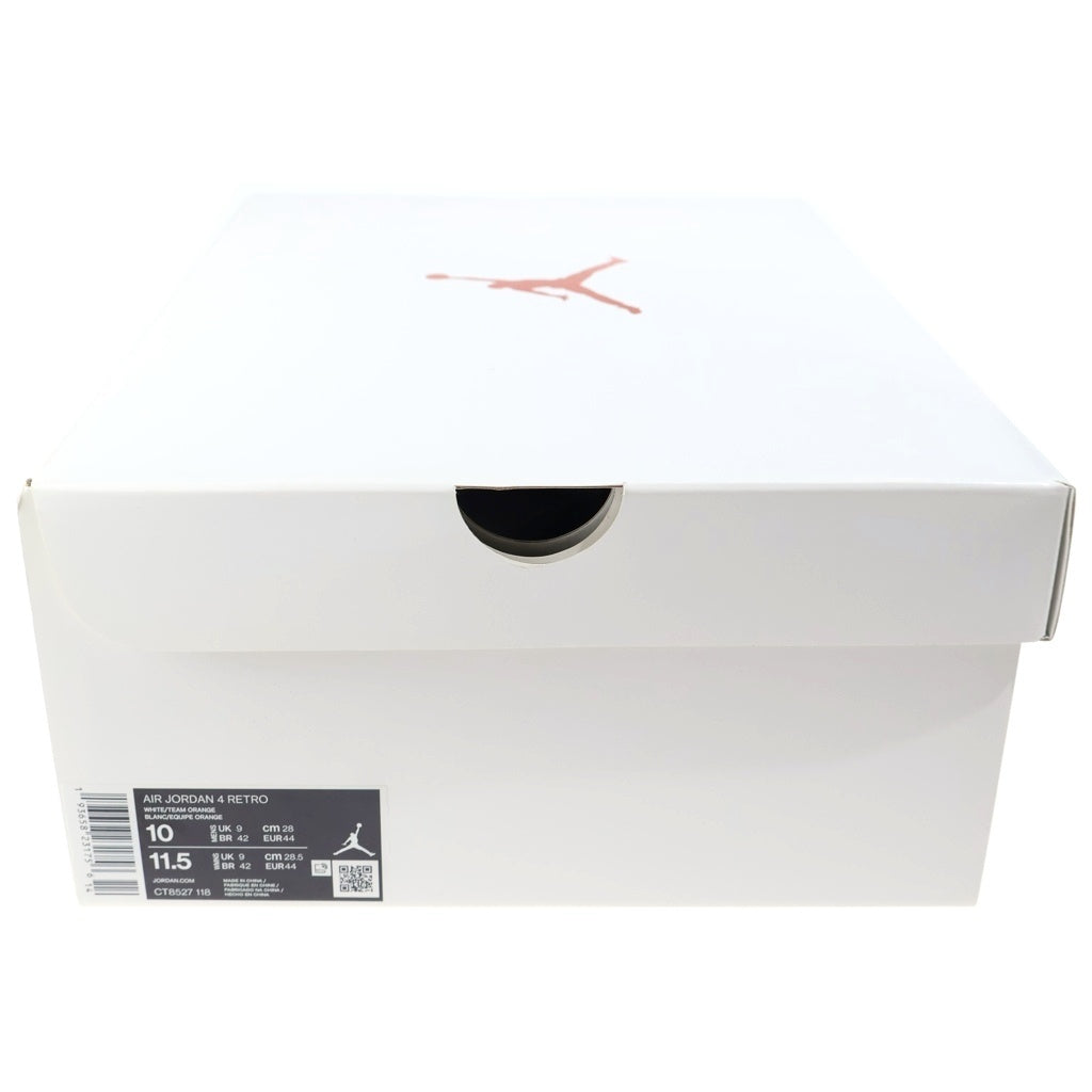 NIKE(ナイキ) AIR JORDAN 4 RETRO TEAM ORANGE エアジョーダン4 レトロ チームオレンジ ハイカットスニーカー ホワイト/オレンジ US10/28cm CT8527-118