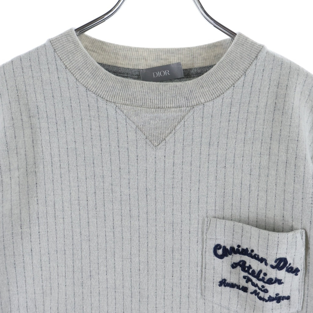 DIOR(ディオール) 22SS Embroidered Plain Weave Knit Short Sleeve エンブロイダード プレイン ウィーブ 刺繍ロゴ ホワイト 213J637A0739