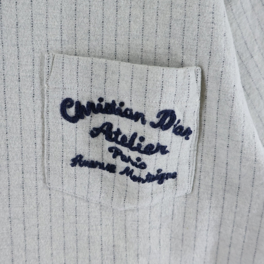 DIOR(ディオール) 22SS Embroidered Plain Weave Knit Short Sleeve エンブロイダード プレイン ウィーブ 刺繍ロゴ ホワイト 213J637A0739
