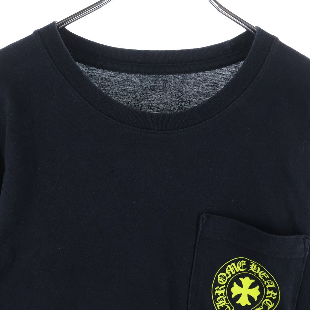 CHROME HEARTS(クロムハーツ) オールドイングリッシュ 袖フローラル 長袖 クルーネック カットソー ブラック/イエロー