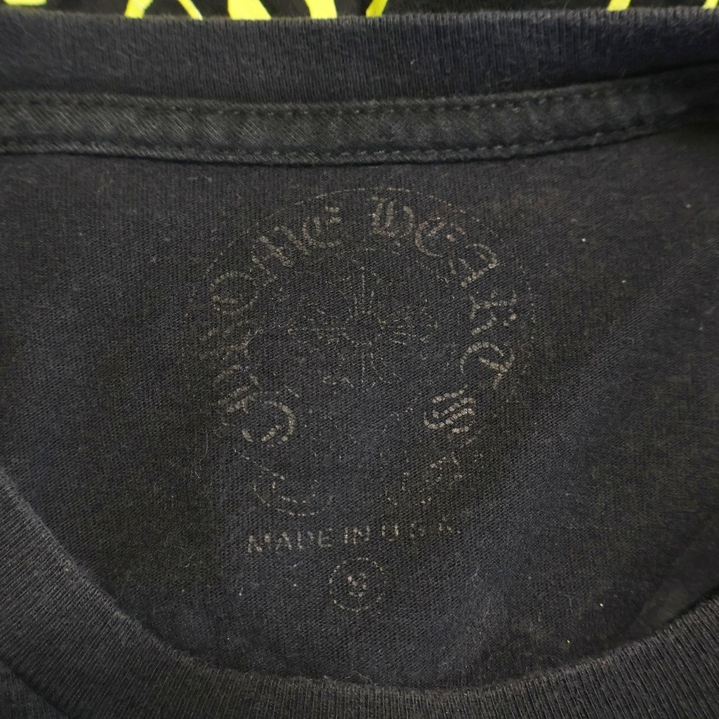 CHROME HEARTS(クロムハーツ) オールドイングリッシュ 袖フローラル 長袖 クルーネック カットソー ブラック/イエロー