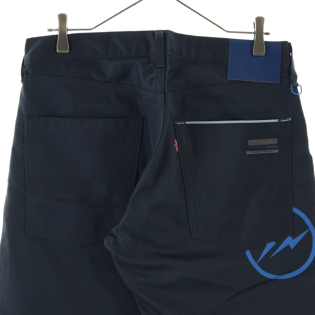 Levi's Fenom(リーバイス フェノム) × Fragment Design サイドジップ付 コットン ストレートパンツ ブラック FMSHT-0007