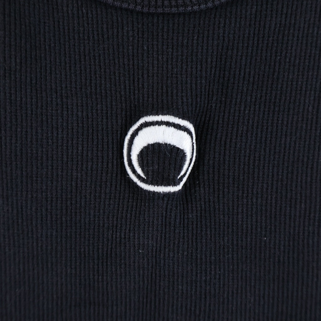 MARINE SERRE(マリーン セル) 胸ロゴ刺繍 ノースリーブカットソー タンクトップ ブラック