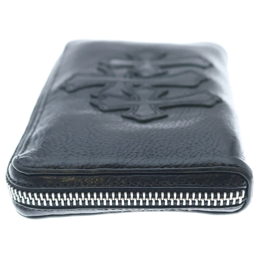 CHROME HEARTS(クロムハーツ) REC F ZIP 3セメタリー クロスパッチ ラウンドファスナーウォレット 長財布 ブラック