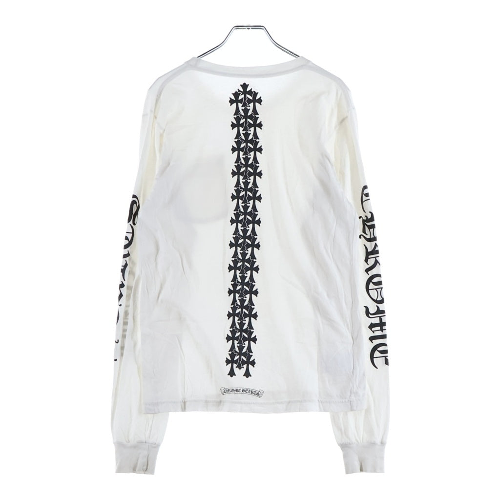 CHROME HEARTS(クロムハーツ) Cemetery Cross Tire Track L/S Tee セメタリークロスタイヤトラック 長袖 クルーネック カットソー ホワイト