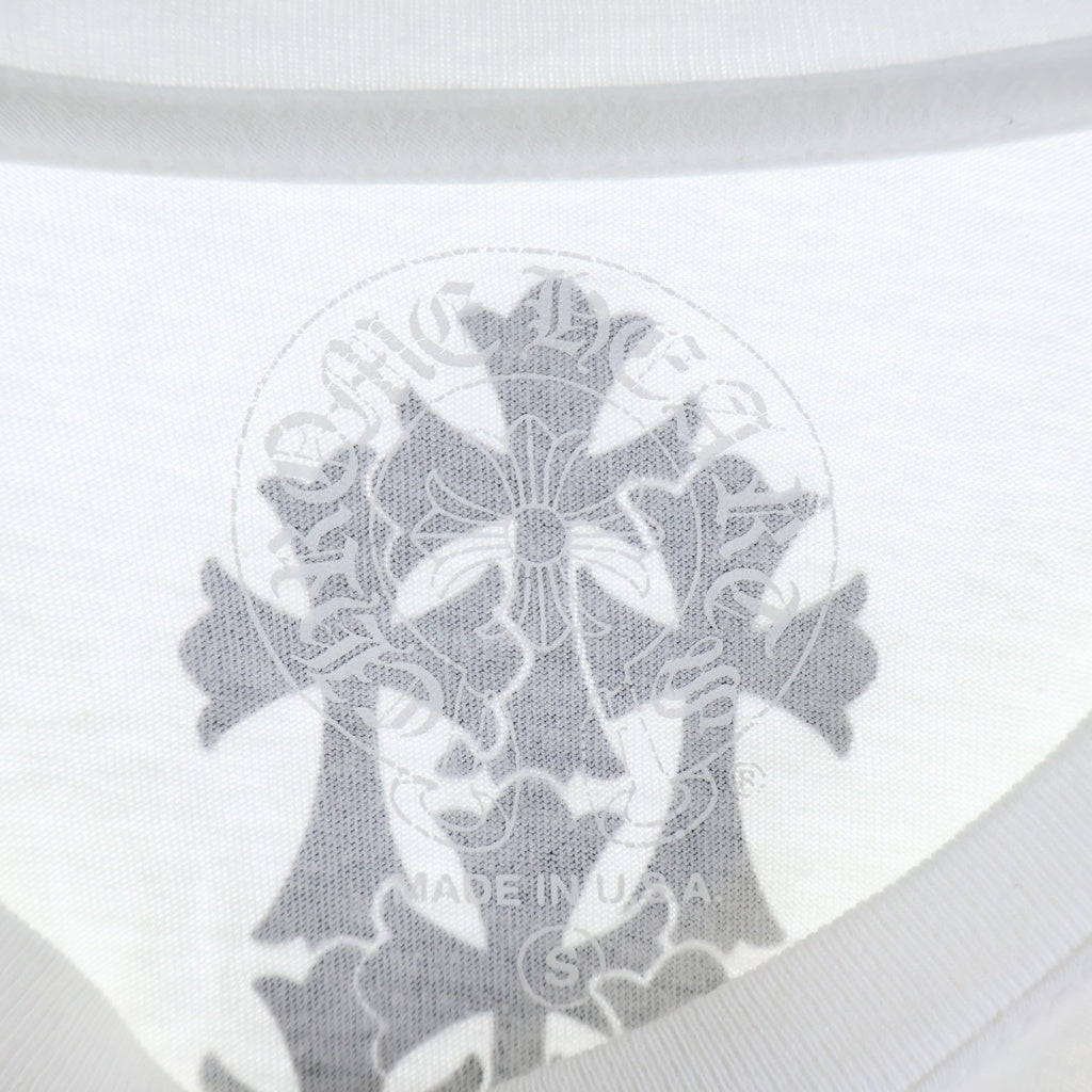 CHROME HEARTS(クロムハーツ) Cemetery Cross Tire Track L/S Tee セメタリークロスタイヤトラック 長袖 クルーネック カットソー ホワイト