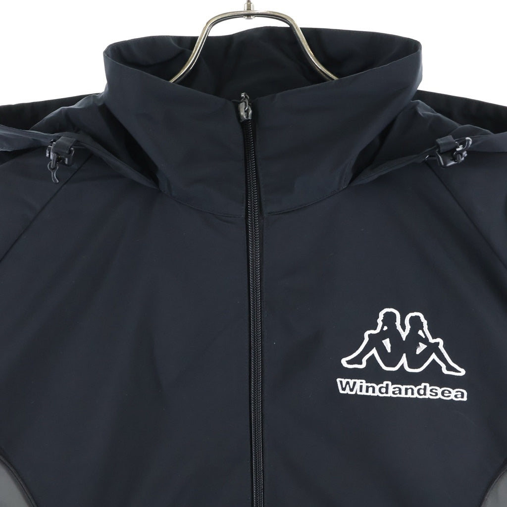 WIND AND SEA(ウィンダンシー) 26SS ×KAPPA TRACK JACKET トラックジャケット ジップアップ ブラック WDS-C-KPA-26-Q4-JK-02