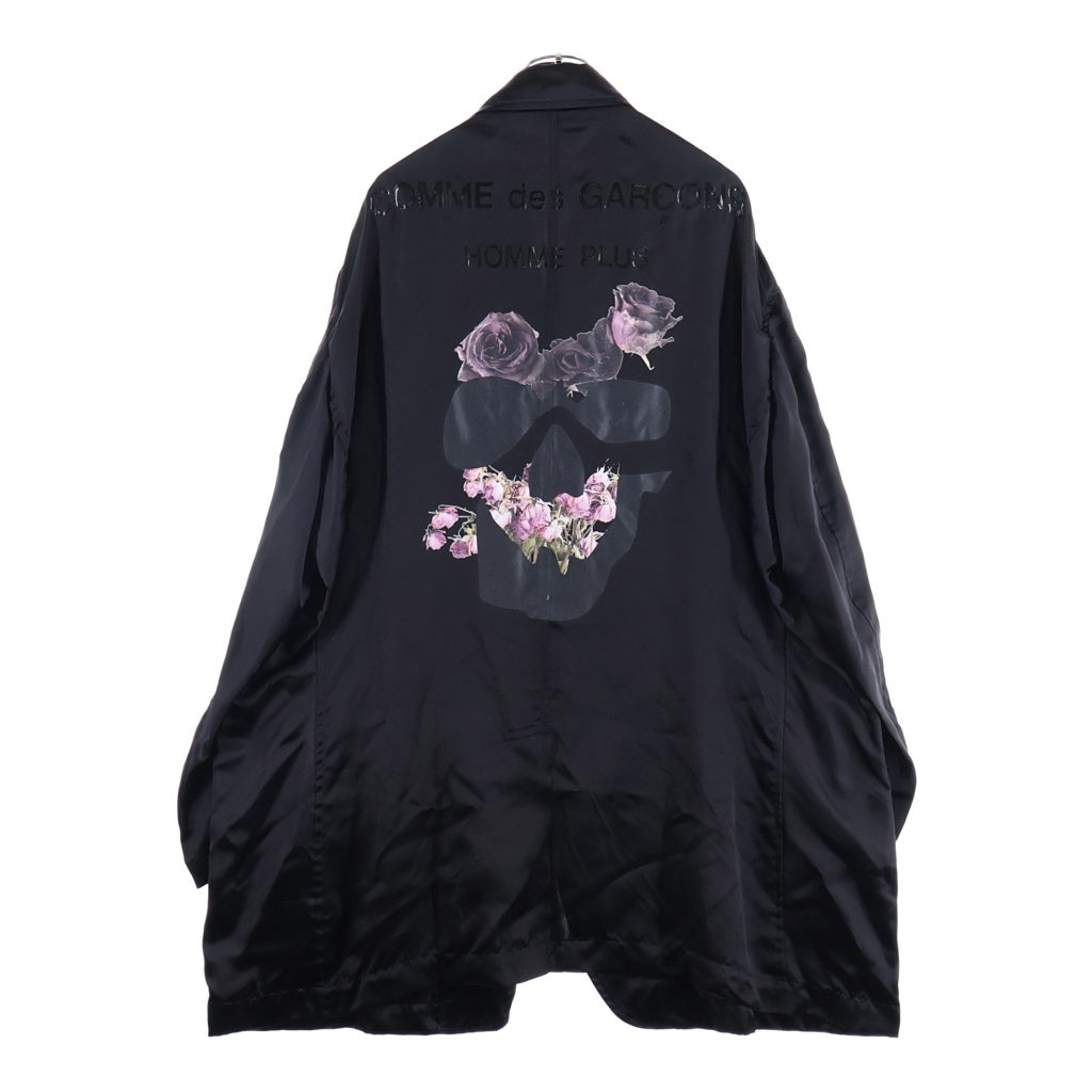 COMME des GARCONS HOMME PLUS(コムデギャルソンオムプリュス) 22SS oversized cupro blazer 花の存在 バックプリントオーバーサイズジャケット ブラック PI-J052