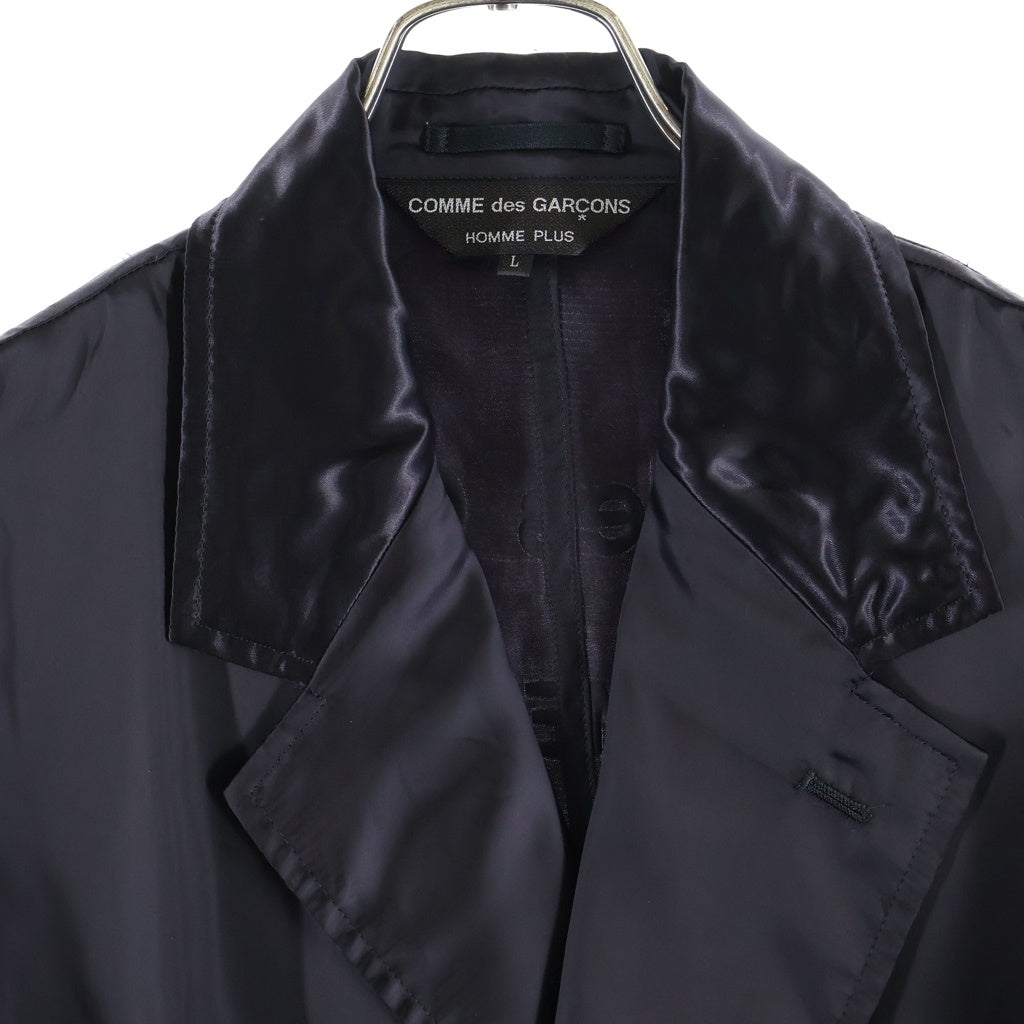 COMME des GARCONS HOMME PLUS(コムデギャルソンオムプリュス) 22SS oversized cupro blazer 花の存在 バックプリントオーバーサイズジャケット ブラック PI-J052