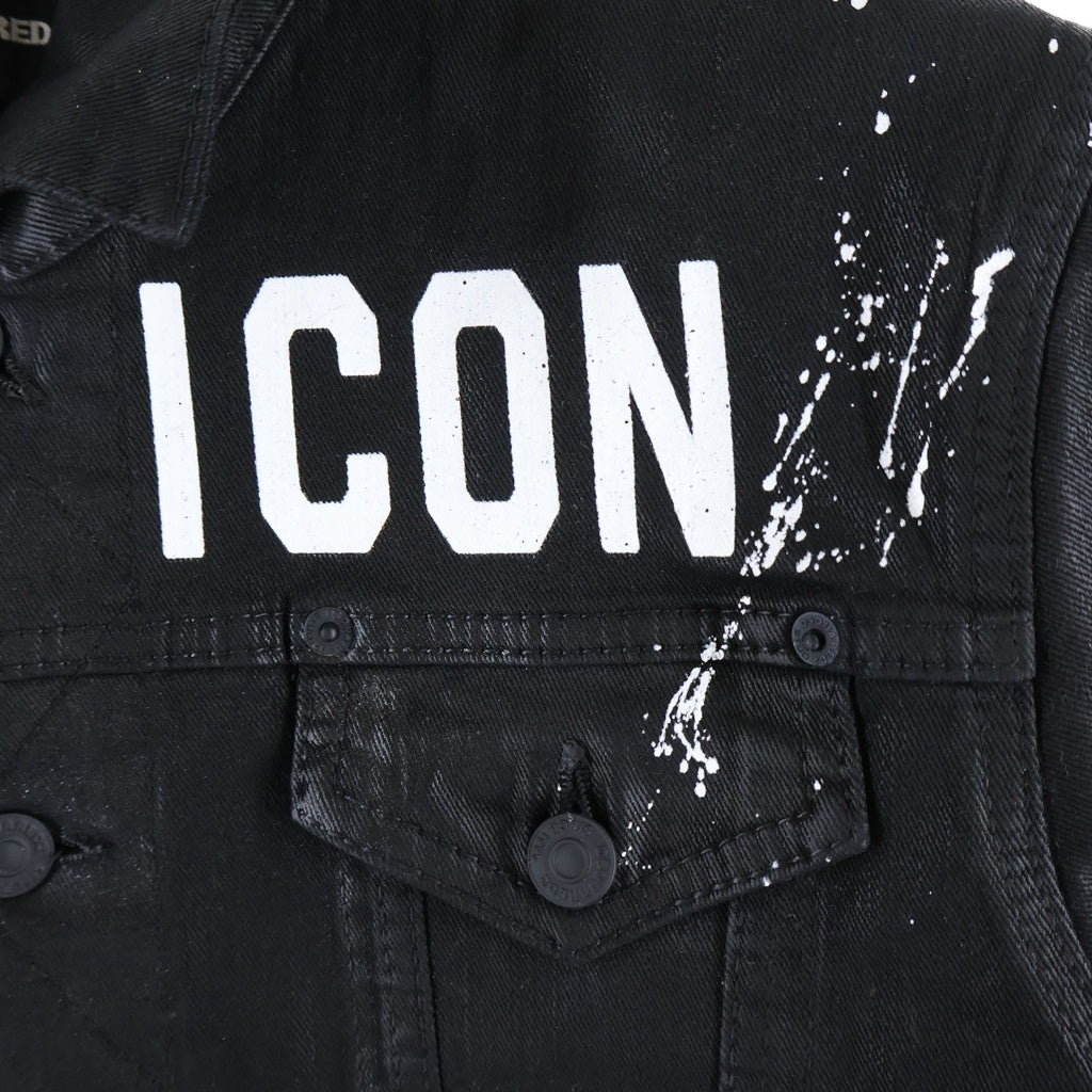 DSQUARED2(ディースクエアード) 19SS Dan Icon New Punk ペントコーティングデニムジャケット Gジャン ブラック S74AM0860