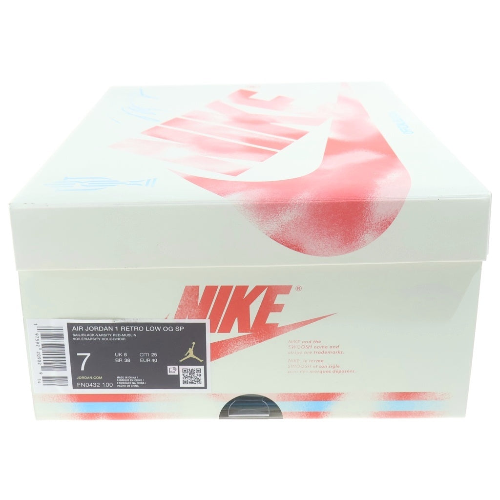 NIKE(ナイキ) ×Trophy Room AIR JORDAN 1 LOW OG FN0432-100 トロフィールーム エアジョーダン1 ローカットスニーカー レッド/ブラック US7/25.0cm