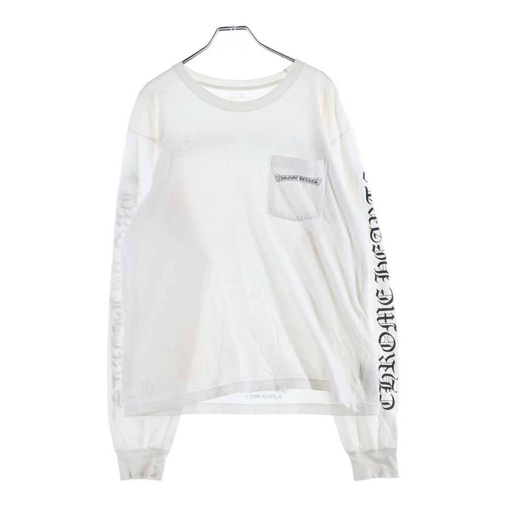 CHROME HEARTS(クロムハーツ) SCROLL LABEL FUCKYOU L/S スクロールラベル ファックユー アームプリント長袖Tシャツ ホワイト