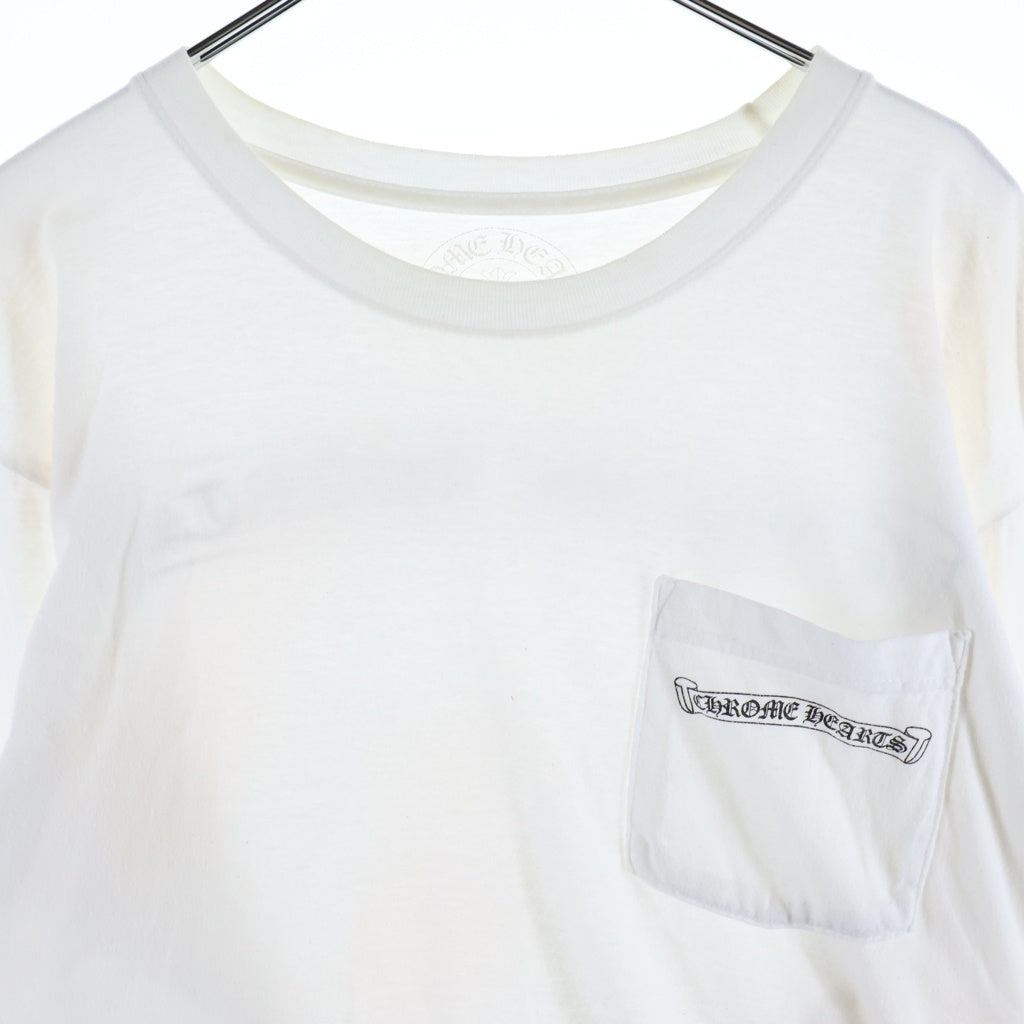 CHROME HEARTS(クロムハーツ) SCROLL LABEL FUCKYOU L/S スクロールラベル ファックユー アームプリント長袖Tシャツ ホワイト