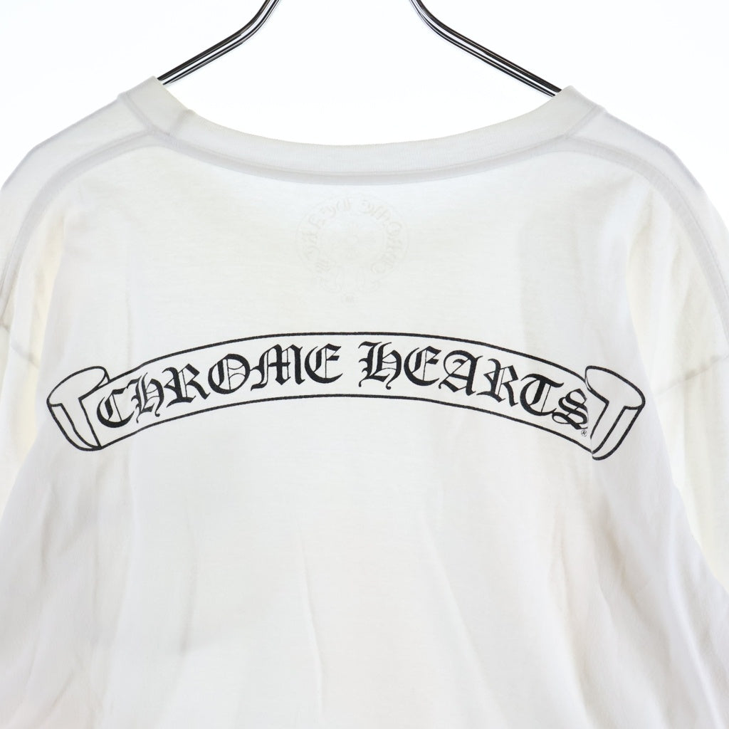 CHROME HEARTS(クロムハーツ) SCROLL LABEL FUCKYOU L/S スクロールラベル ファックユー アームプリント長袖Tシャツ ホワイト