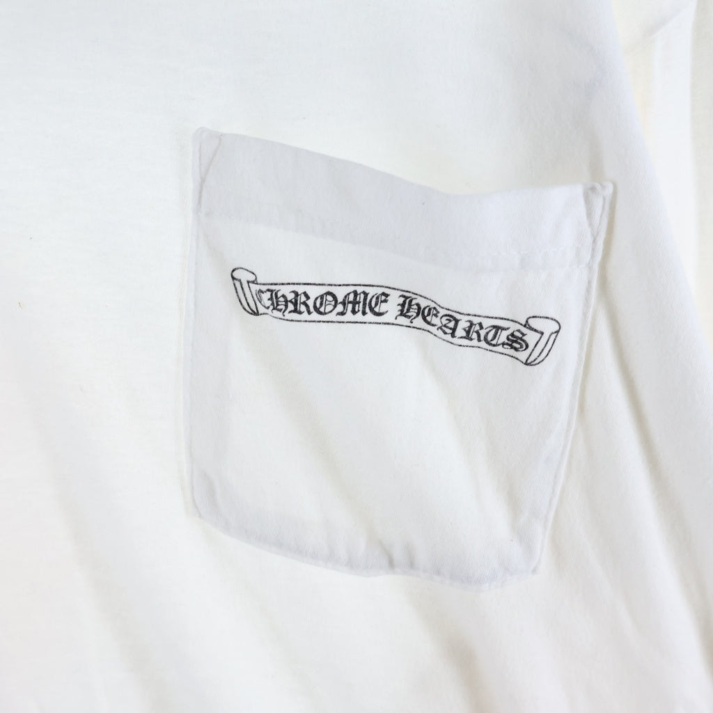 CHROME HEARTS(クロムハーツ) SCROLL LABEL FUCKYOU L/S スクロールラベル ファックユー アームプリント長袖Tシャツ ホワイト