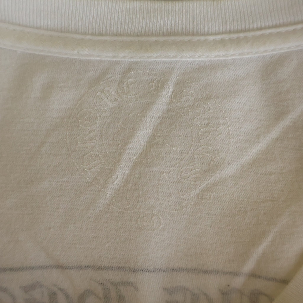 CHROME HEARTS(クロムハーツ) SCROLL LABEL FUCKYOU L/S スクロールラベル ファックユー アームプリント長袖Tシャツ ホワイト