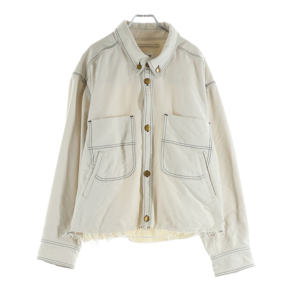 doublet(ダブレット) 20SS Heavy Twill Cut-Off Jacket ヘビーツイル カットオフ ジャケット ウール アイボリー 20SS08BL98