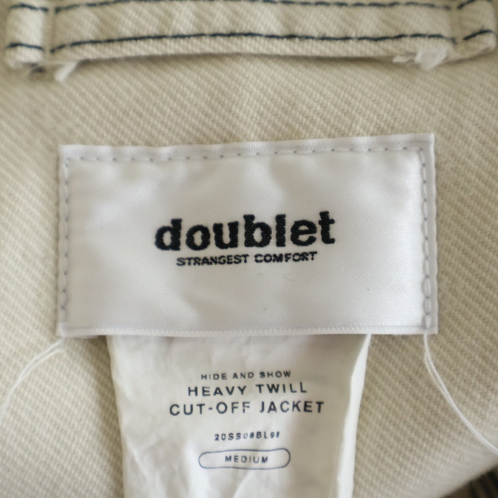 doublet(ダブレット) 20SS Heavy Twill Cut-Off Jacket ヘビーツイル カットオフ ジャケット ウール アイボリー 20SS08BL98