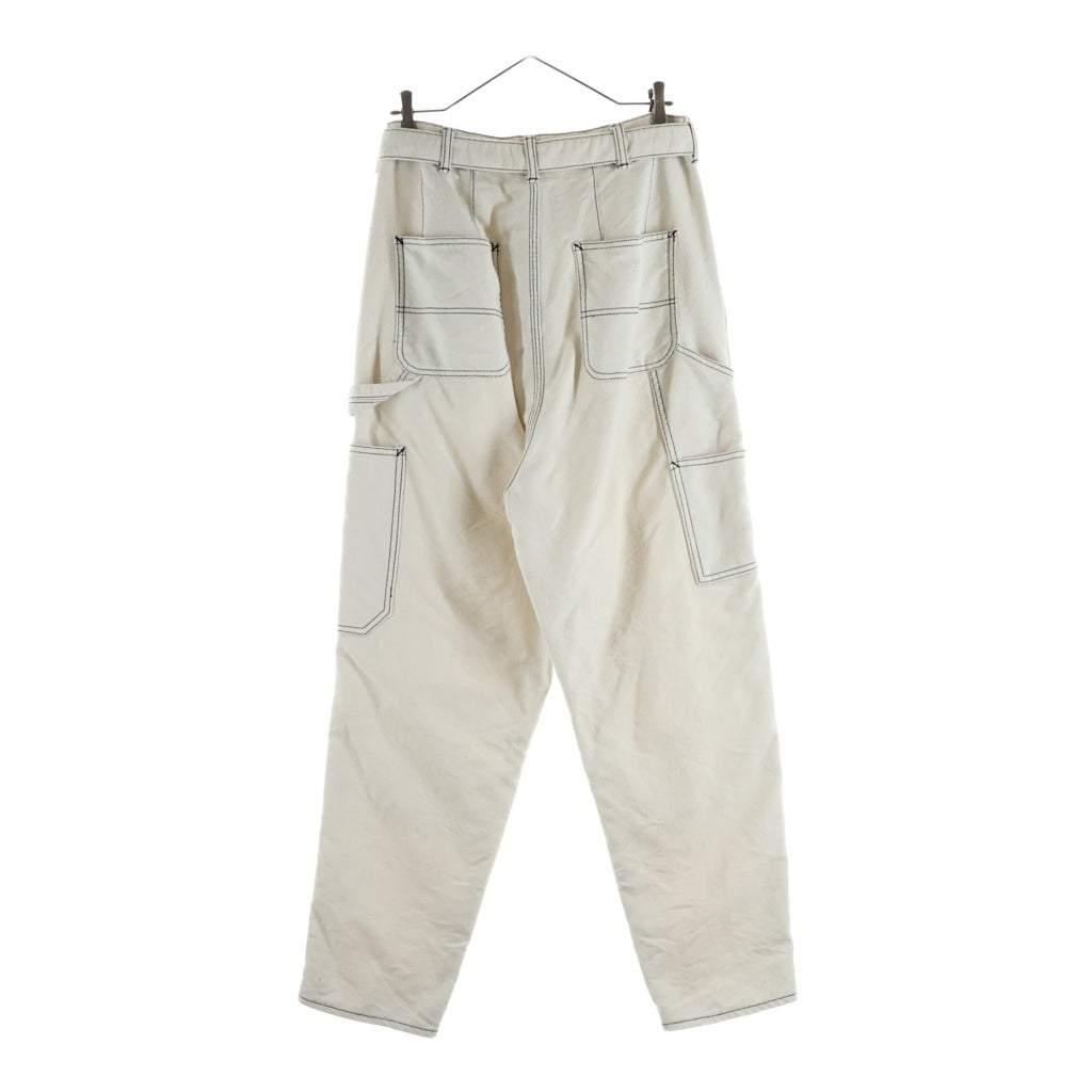 doublet(ダブレット) 20SS Heavy Twill High Waist WideTapered Trouders ヘビーツイル ハイウエスト ワイドテーパード トラウザーズ パンツ ウール アイボリー 20SS08PT118