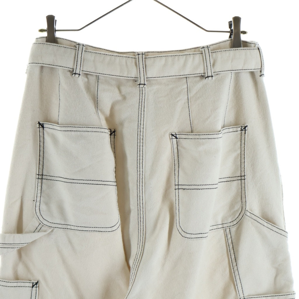 doublet(ダブレット) 20SS Heavy Twill High Waist WideTapered Trouders ヘビーツイル ハイウエスト ワイドテーパード トラウザーズ パンツ ウール アイボリー 20SS08PT118