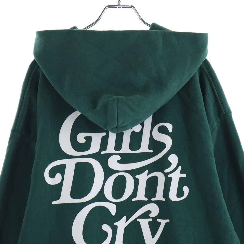 Girls Don't Cry(ガールズドントクライ) バックプリント プルオーバーパーカー グリーン