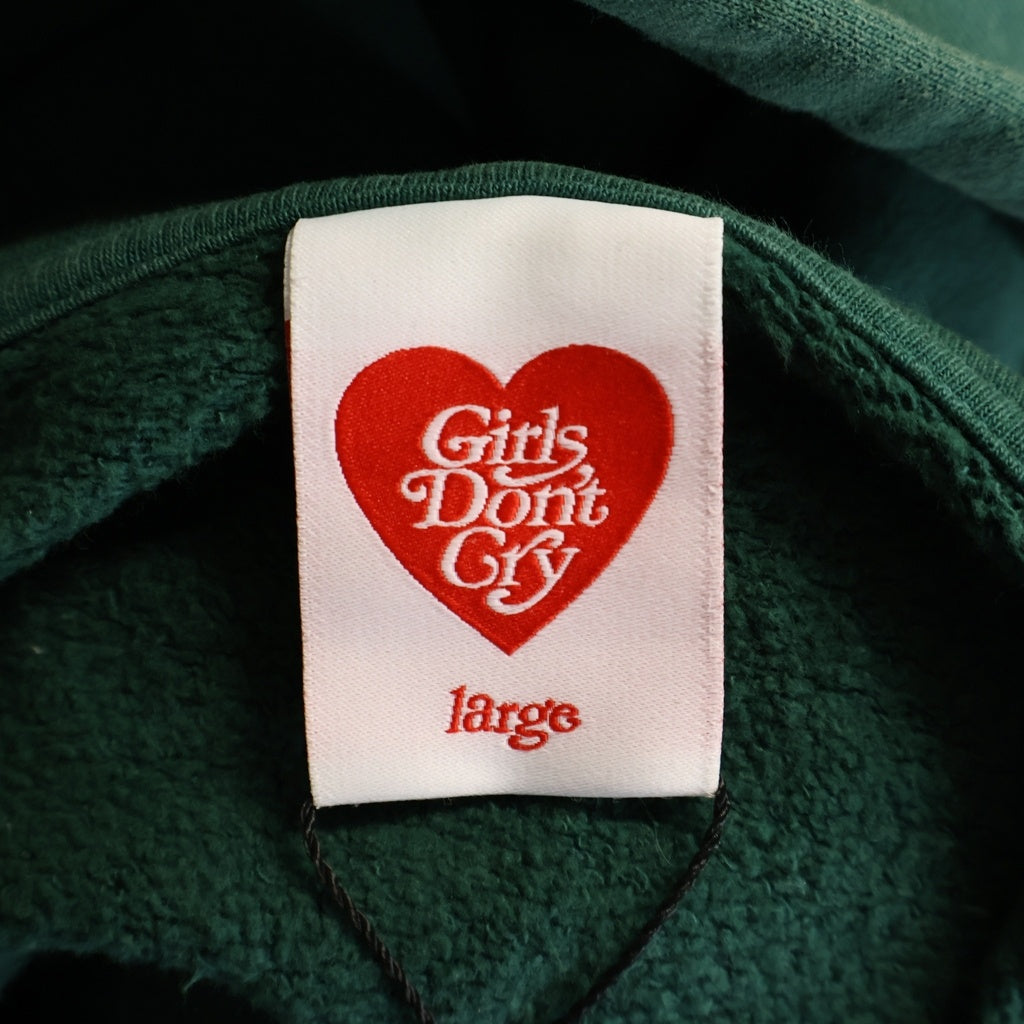 Girls Don't Cry(ガールズドントクライ) バックプリント プルオーバーパーカー グリーン