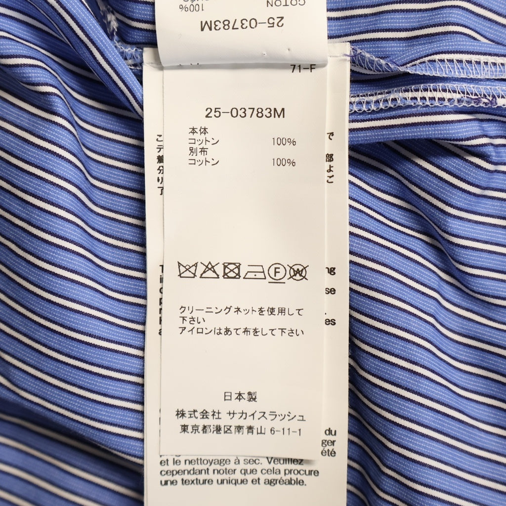 Sacai(サカイ) Poplin x Cotton Jersey T-Shirt ポプリン × コットンジャージー 半袖 クルーネック Tシャツ ブラック 25-03783M