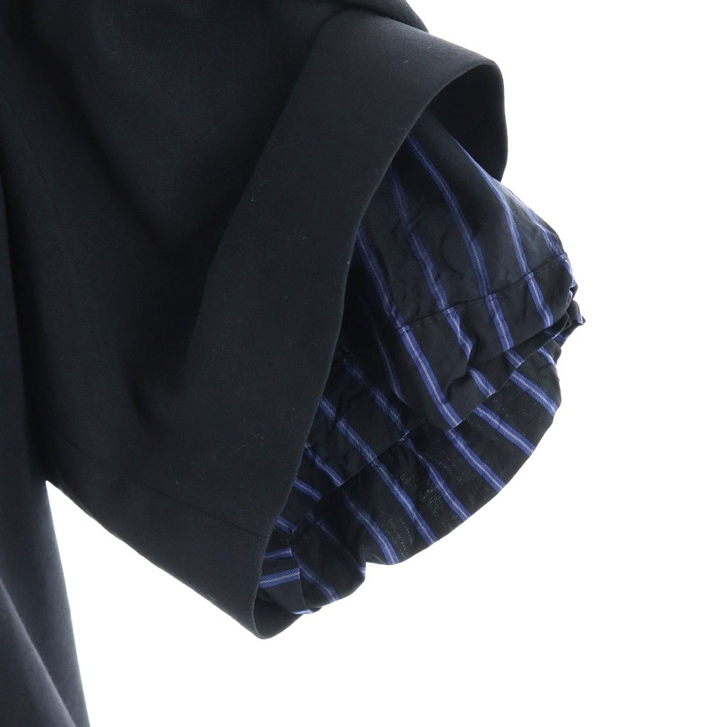 Sacai(サカイ) ショルダージップ ムネポケット オーバーサイズ プルオーバー クルーネックシャツ ブラック 21-02552M