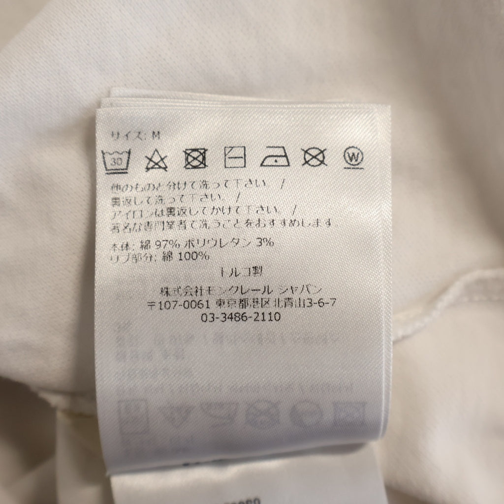 MONCLER(モンクレール) 胸ロゴ刺繍 袖パッチ 半袖 ポロシャツ ホワイト I10918A00014