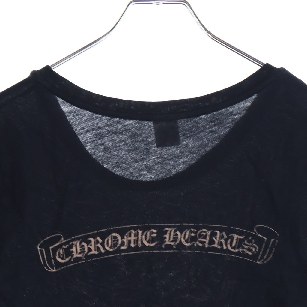 CHROME HEARTS(クロムハーツ) VINE DAGGER ヴァインダガー カットオフ 半袖 クルーネック Tシャツ ブラック レディース