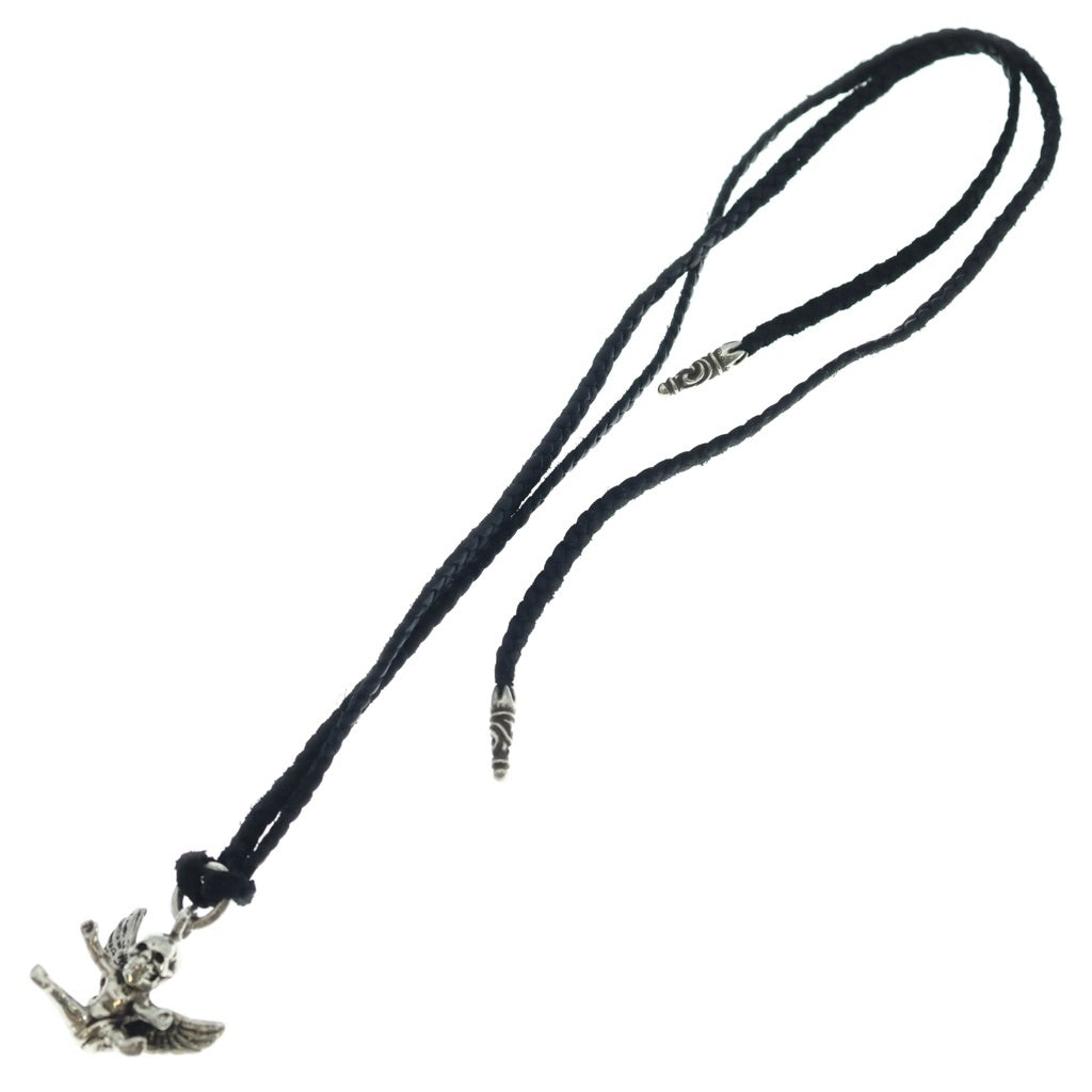 CHROME HEARTS(クロムハーツ) FOTI MISS LERLENE LEATHER BRAID フォティ ミスラーレン レザーブレイド ペンダント ネックレス シルバー/ブラック