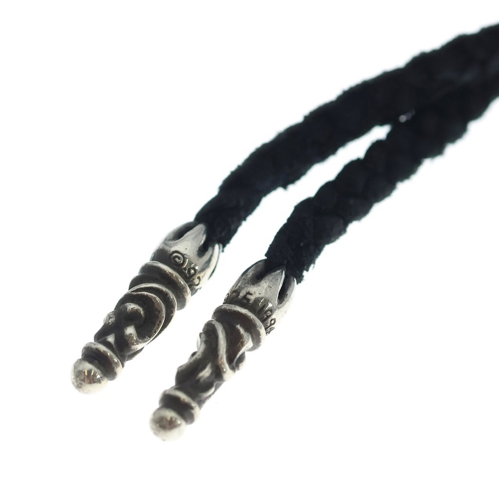CHROME HEARTS(クロムハーツ) FOTI MISS LERLENE LEATHER BRAID フォティ ミスラーレン レザーブレイド ペンダント ネックレス シルバー/ブラック