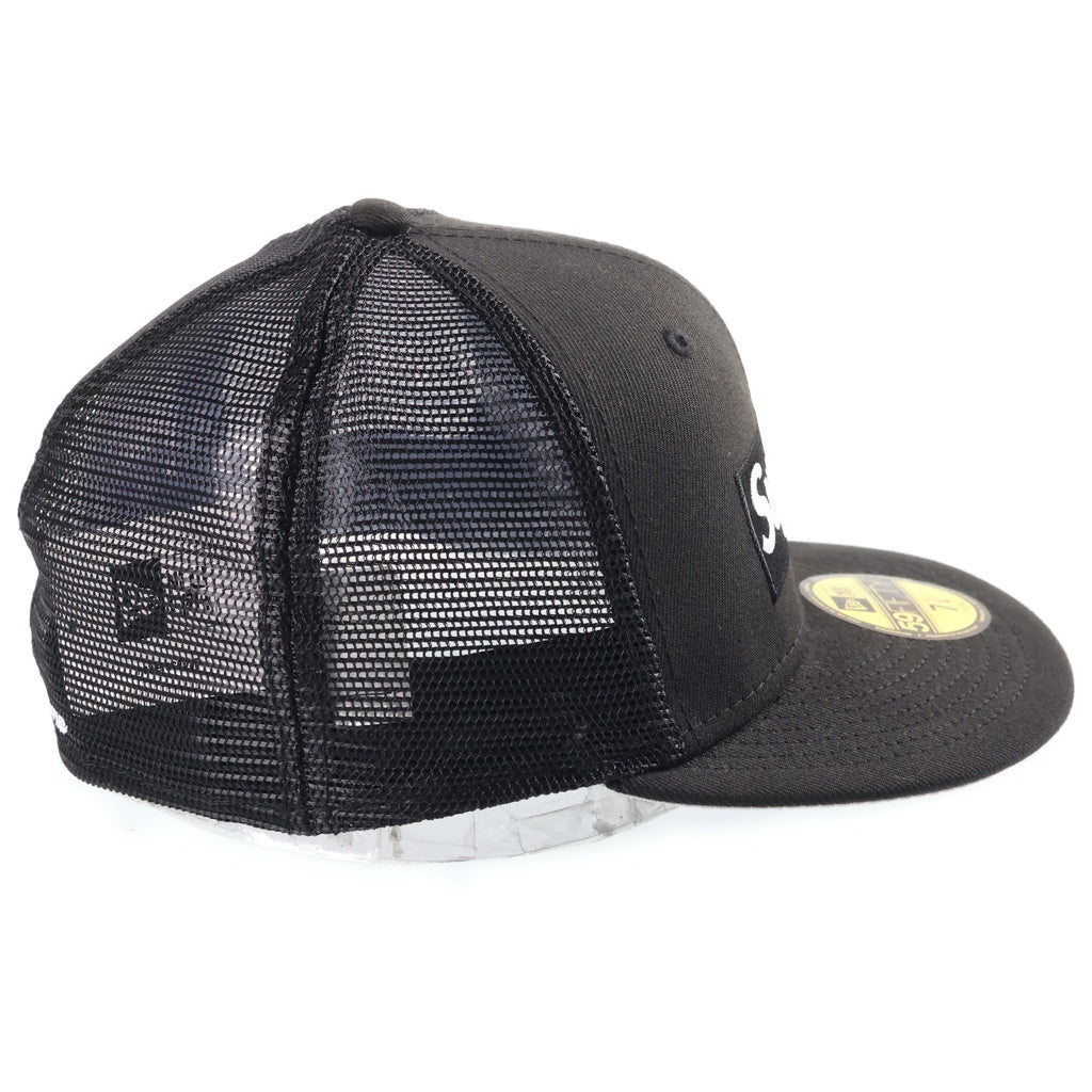 SUPREME(シュプリーム) 23SS ×NEW ERA Box Logo Mesh Back ニューエラ ボックスロゴ 6パネル メッシュベースボールキャップ 帽子 ブラック