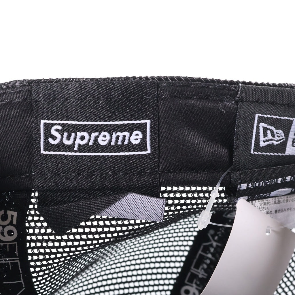 SUPREME(シュプリーム) 23SS ×NEW ERA Box Logo Mesh Back ニューエラ ボックスロゴ 6パネル メッシュベースボールキャップ 帽子 ブラック
