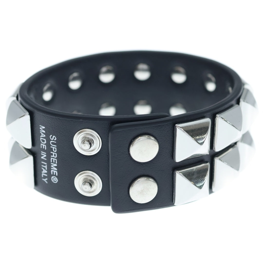 SUPREME(シュプリーム) 26SS Studded Leather Bracelet スタッズ レザー ブレスレット ブラック