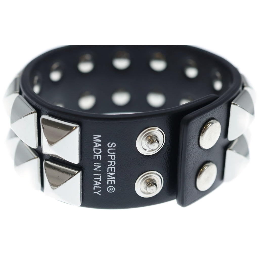 SUPREME(シュプリーム) 26SS Studded Leather Bracelet スタッズ レザー ブレスレット ブラック