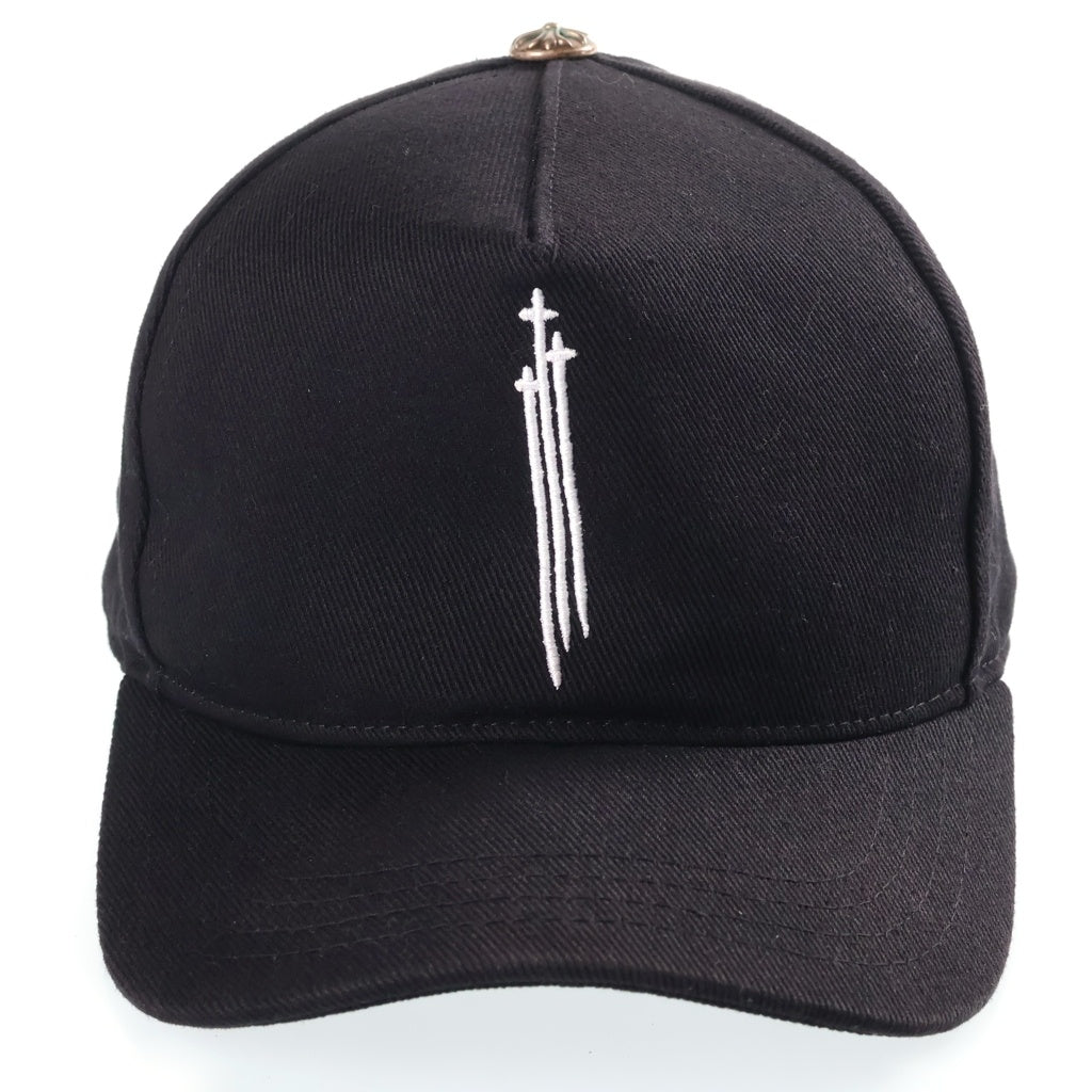 CHROME HEARTS(クロムハーツ) RS3 BASEBALL CAP フロントモチーフ刺繍 クロスボール ベースボールキャップ 帽子 ブラック
