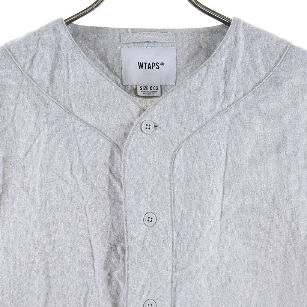 WTAPS(ダブルタップス) 21SS LEAGUE S/S COTTON OXFORD SHIRT コットン ベースボールシャツ グレー 211TQDT-SHM06
