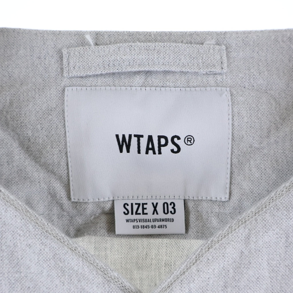 WTAPS(ダブルタップス) 21SS LEAGUE S/S COTTON OXFORD SHIRT コットン ベースボールシャツ グレー 211TQDT-SHM06